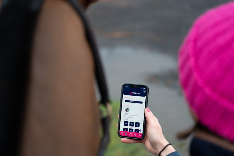 My Yardd App being used with horse and rider