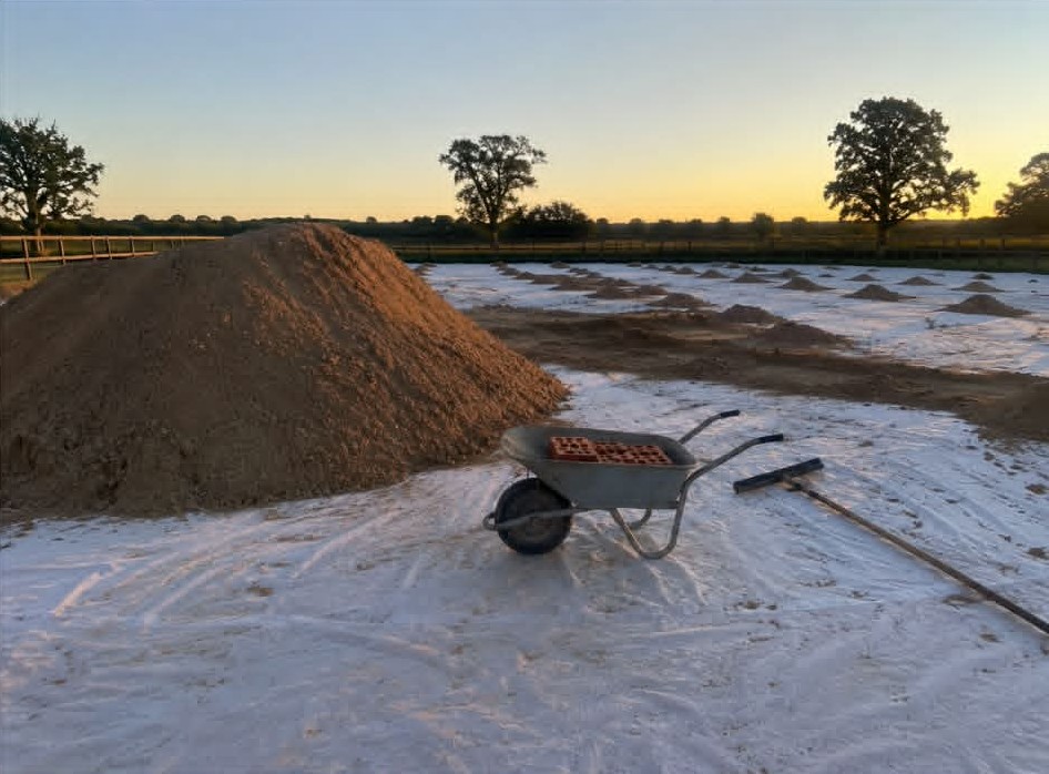 arena costruction. sand being put down
